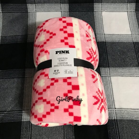 VS PINK BLACK FRIDAY 2025 PLUSH BLANKET NEW WITH TAGS IN FAIR ISLE - Picture 7 of 9